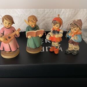 Set Of Four Vintage Hummel Like Christmas Ornaments